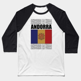 Flag of Andorra Baseball T-Shirt